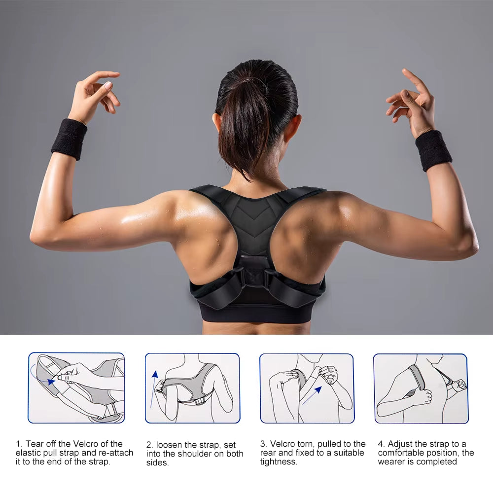 1Pcs Back Posture Correction Belt Hunchback Corrector Adult Men and Women Sitting Posture Correction Belt Shoulder Straight Back