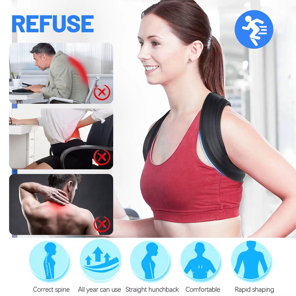 1Pcs Back Posture Correction Belt Hunchback Corrector Adult Men and Women Sitting Posture Correction Belt Shoulder Straight Back