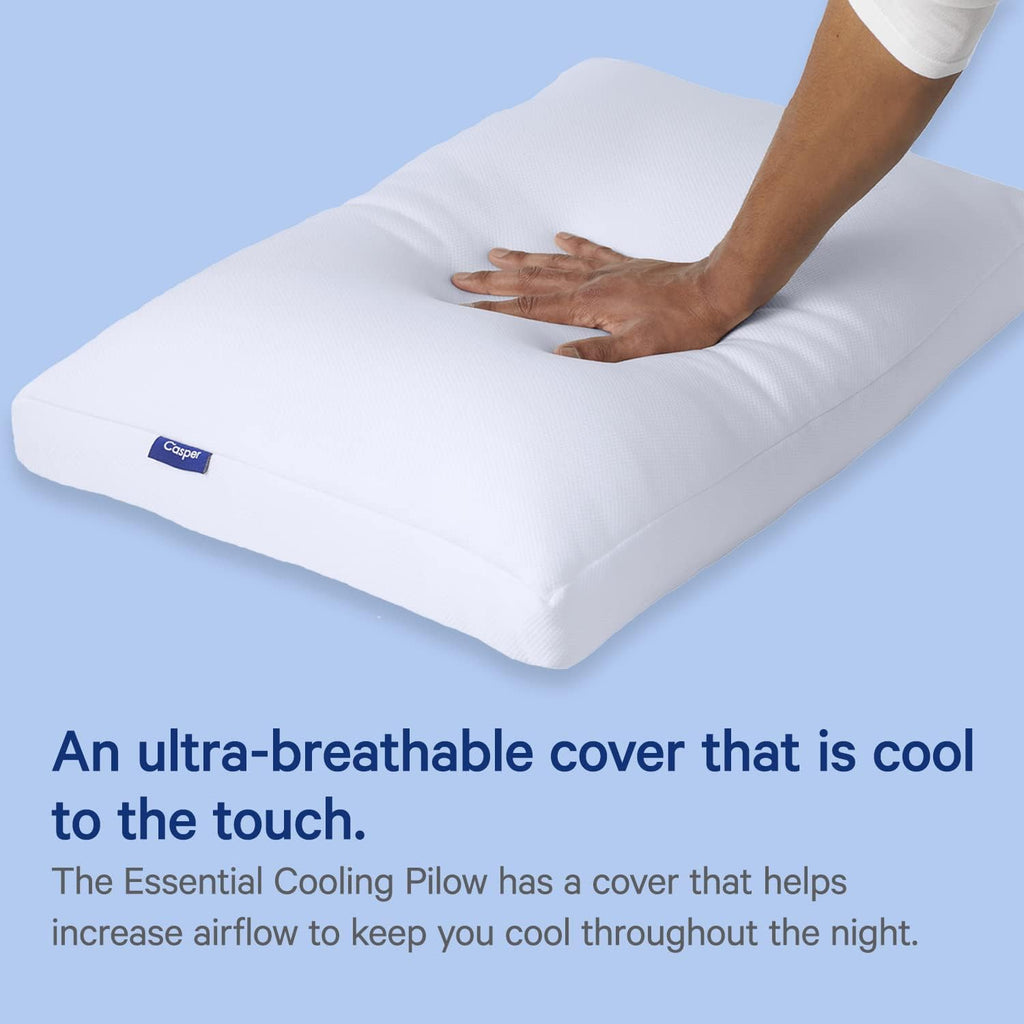 Sleep Backrest Pillow, One Size, Gray & Sleep Essential Cooling Pillow, Standard, White
