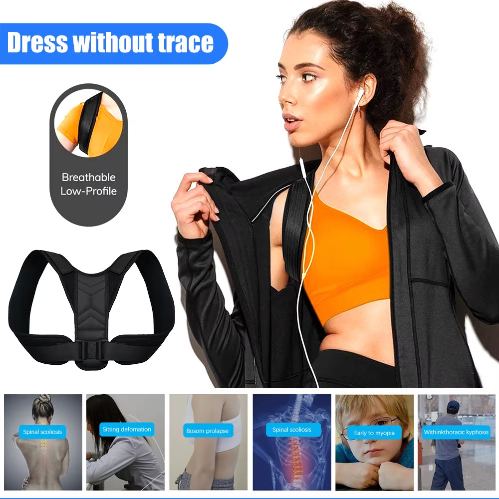 1Pcs Back Posture Correction Belt Hunchback Corrector Adult Men and Women Sitting Posture Correction Belt Shoulder Straight Back