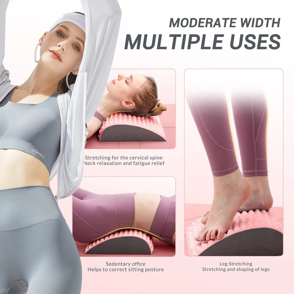 Back Stretcher Lumbar Support Massager Relax Posture Corrector Household Portable Neck Pillow Herniated Disc Pain Sports Relax