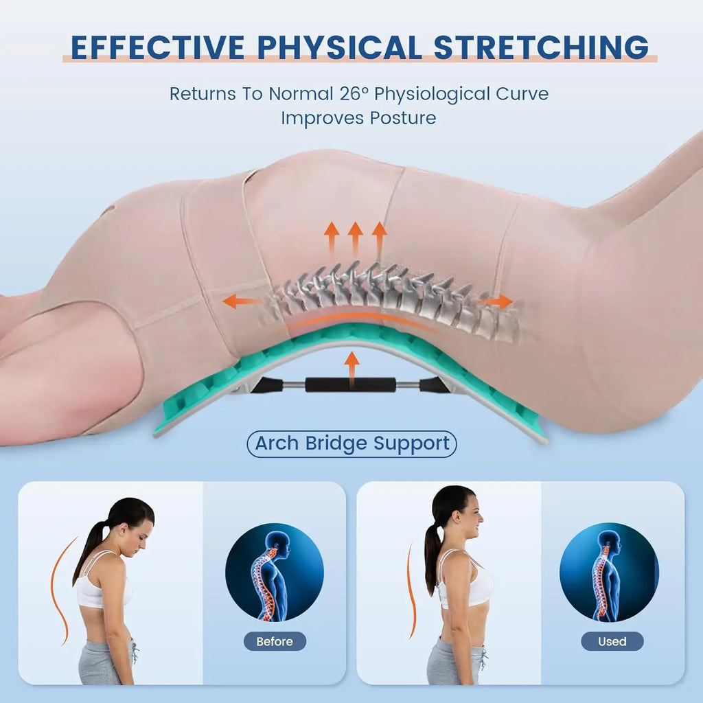 Back Stretcher Lumbar Support Massager Relax Posture Corrector Household Portable Neck Pillow Herniated Disc Pain Sports Relax